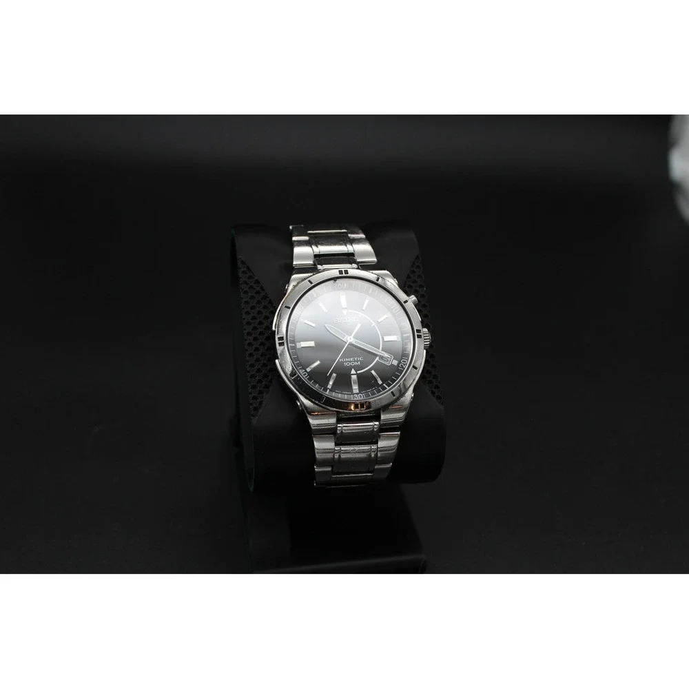 Seiko Kinetic 100M Men's 40mm Watch Original Bracelet New Capacitor